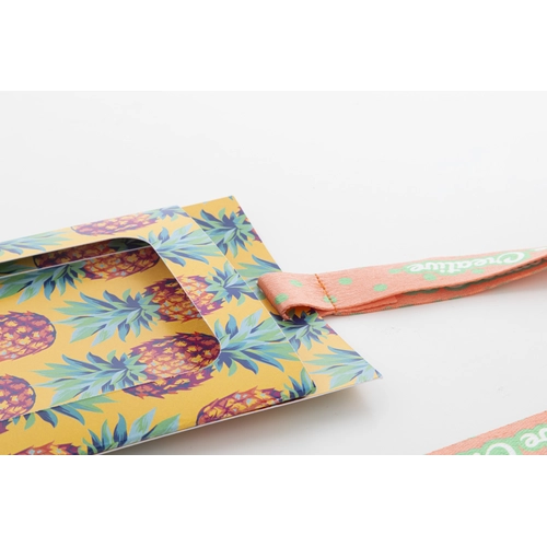 image du produit Tour de cou RPET avec porte-badge en papier imprimé en quadri